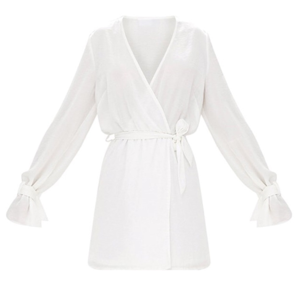 BRAND NEW  Satin Wrap Cuff Dress